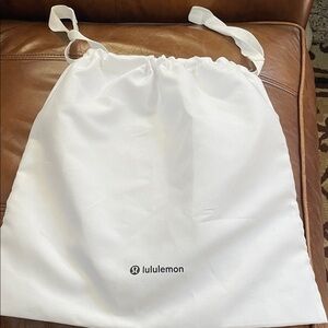 lululemon Black Logo on White Fabric Pouch